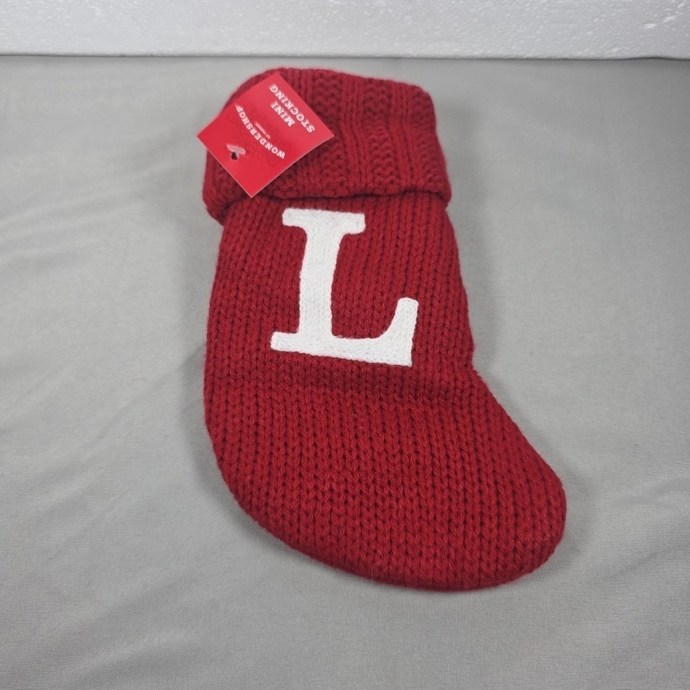 Letter L Wondershop Monogram Mini Christmas Stocking Initial Red Knit Target